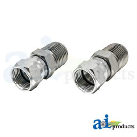 A & I Products Straight Female JIC Swivel X Male NPT Adapter (2 Pack) 3.75" x4" x2" A-43D42